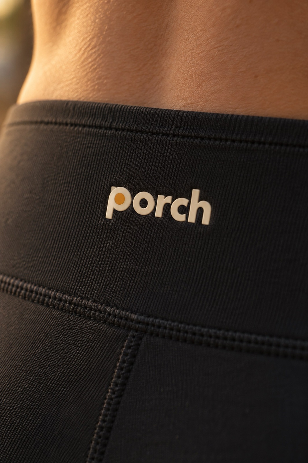 The lit p on the back waistband